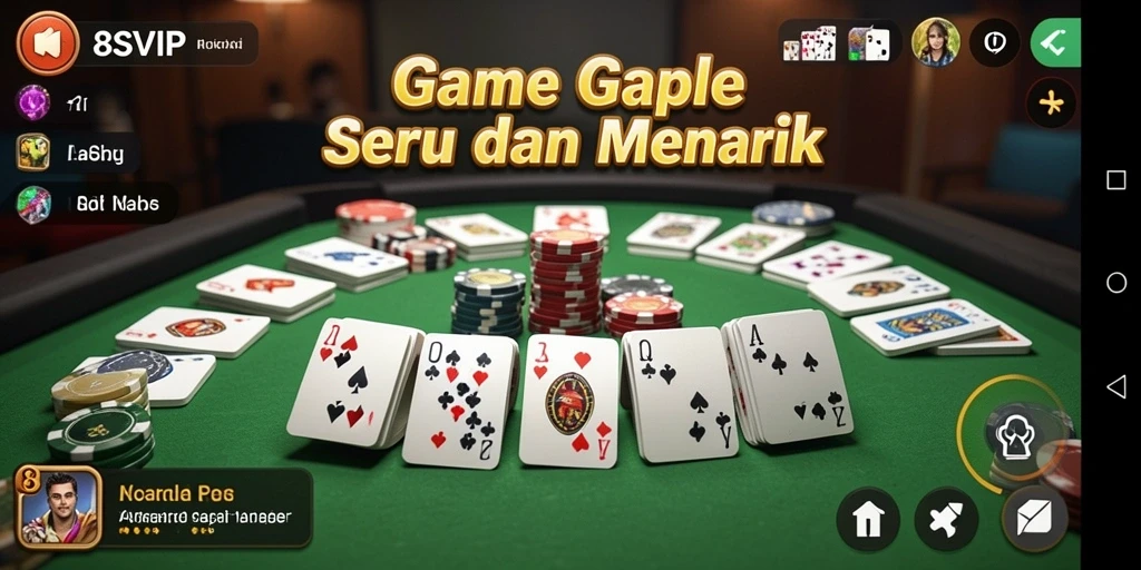 Screenshot gameplay 8SVIP yang menampilkan momen seru permainan Gaple.