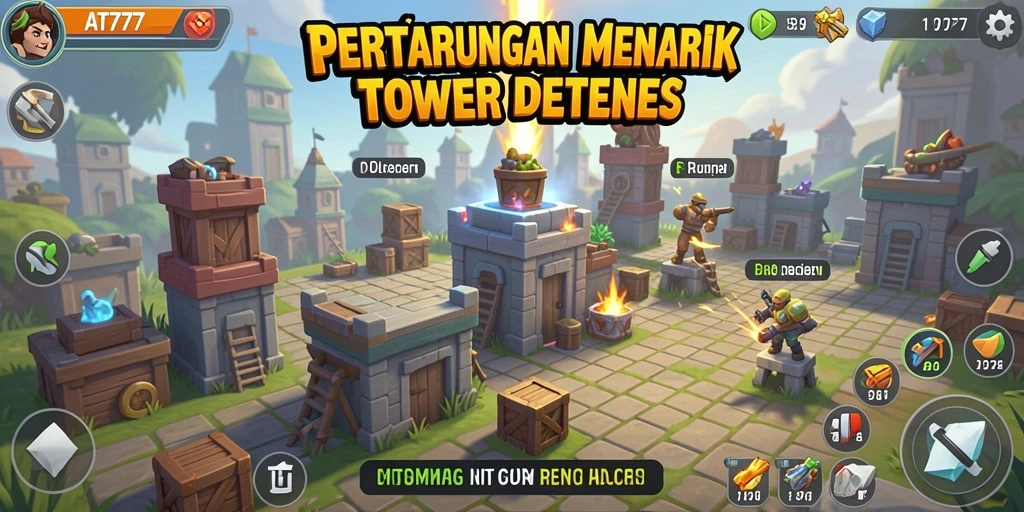Screenshot menampilkan pertarungan intens dalam gameplay Tower Defense.