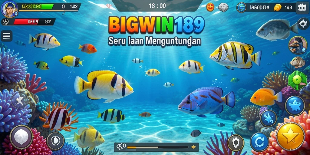 Tampilan gameplay seru di BIGWIN189 saat menembak ikan.