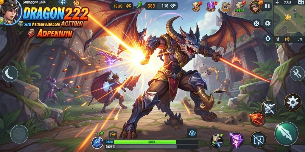 Tampilan gameplay seru dalam DRAGON222 dengan aksi bertarung sengit.