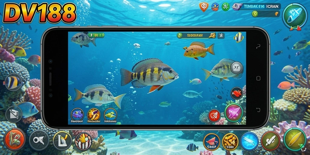 Gameplay seru menembak ikan di bawah laut dengan grafik memukau.