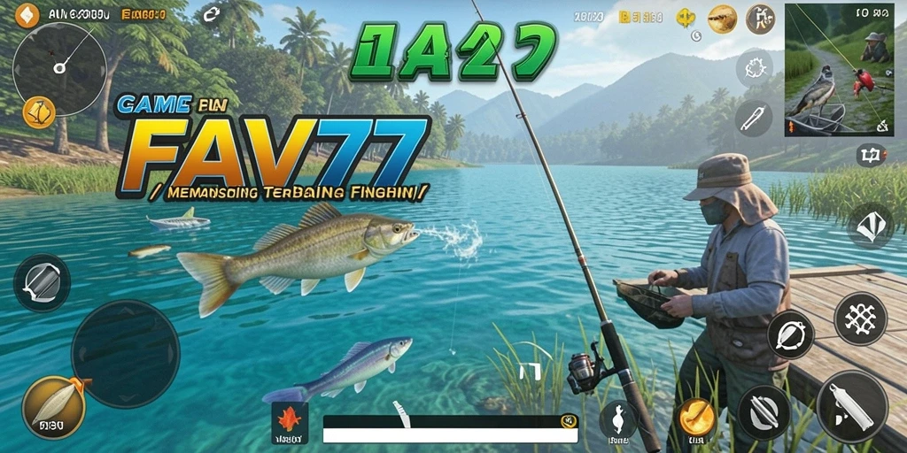 Screenshot utama FAV77 menampilkan aksi memancing yang mendebarkan.