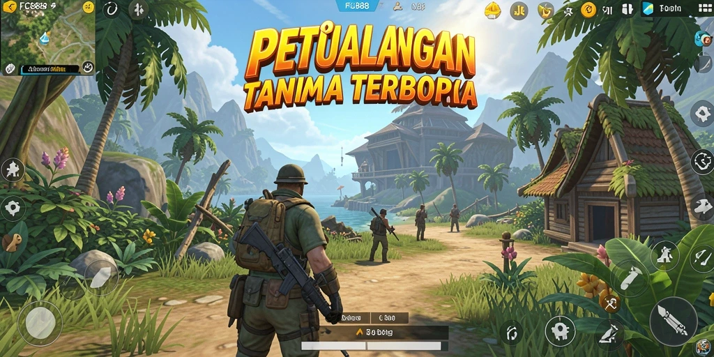 Tampilan gameplay FC888 yang menampilkan eksplorasi dunia terbuka.