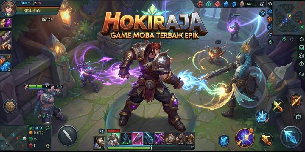 Screenshot HOKIRAJA menampilkan pertarungan seru dan gameplay yang intens.