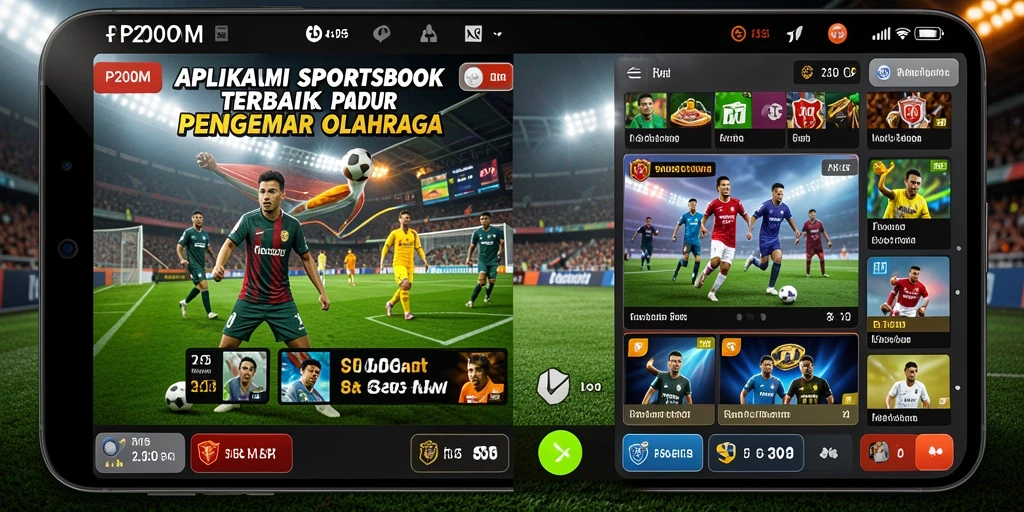 Tampilan gameplay P200M dengan taruhan langsung dan informasi olahraga.