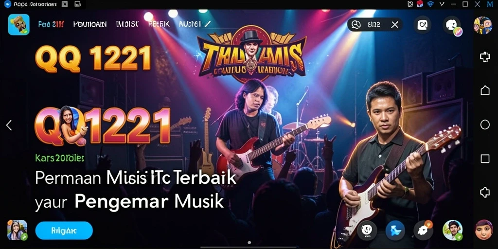 Tampilan gameplay menarik di QQ1221 dengan berbagai pilihan lagu.