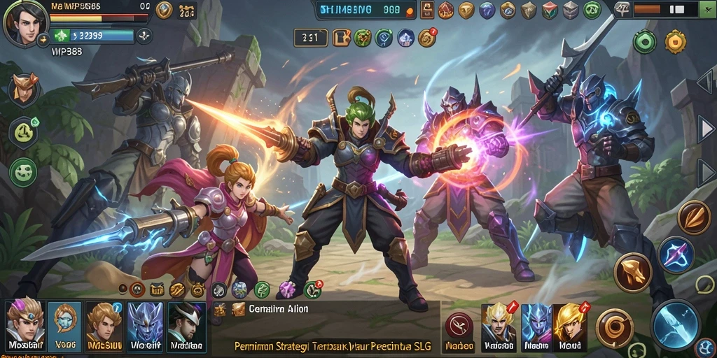 Tampilan gameplay seru dari WP888 dalam pertempuran SLG.